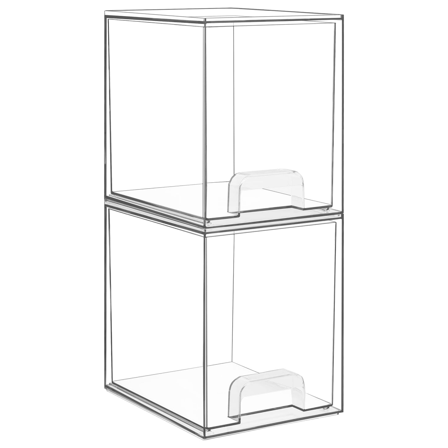 Vtopmart 2 Pack Small Clear Stackable Storage Drawers for Desk, Countertop