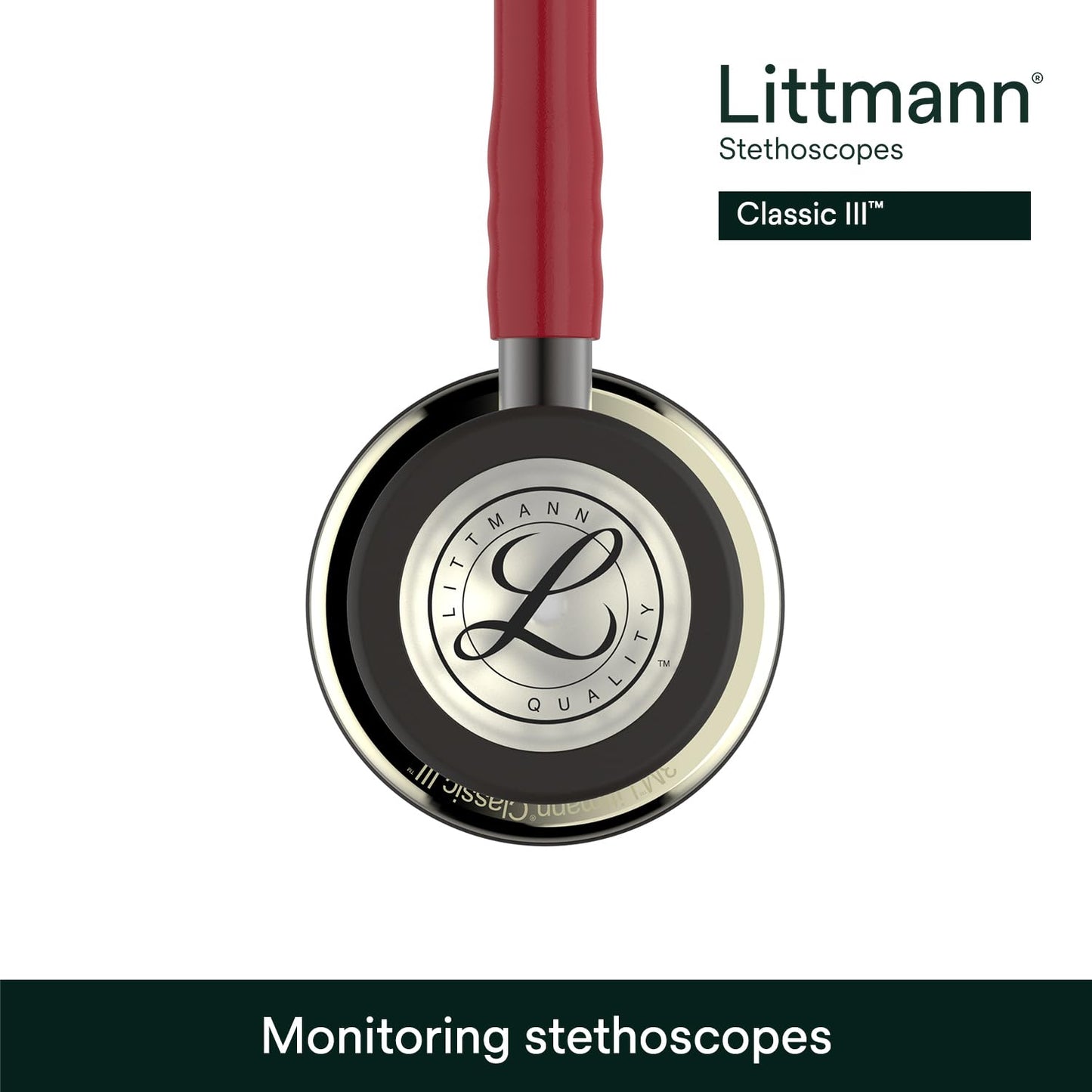 3M Littmann Classic III Monitoring Stethoscope, 5803, More Than 2X as Loud, Weighs Less, Stainless Steel Black-Finish Chestpiece, 27" Black Tube, Stem and Headset