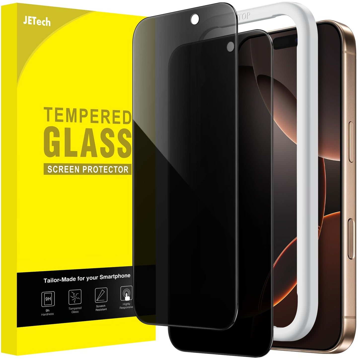 JETech Privacy Screen Protector for iPhone 17 Pro Max, 2-Pack