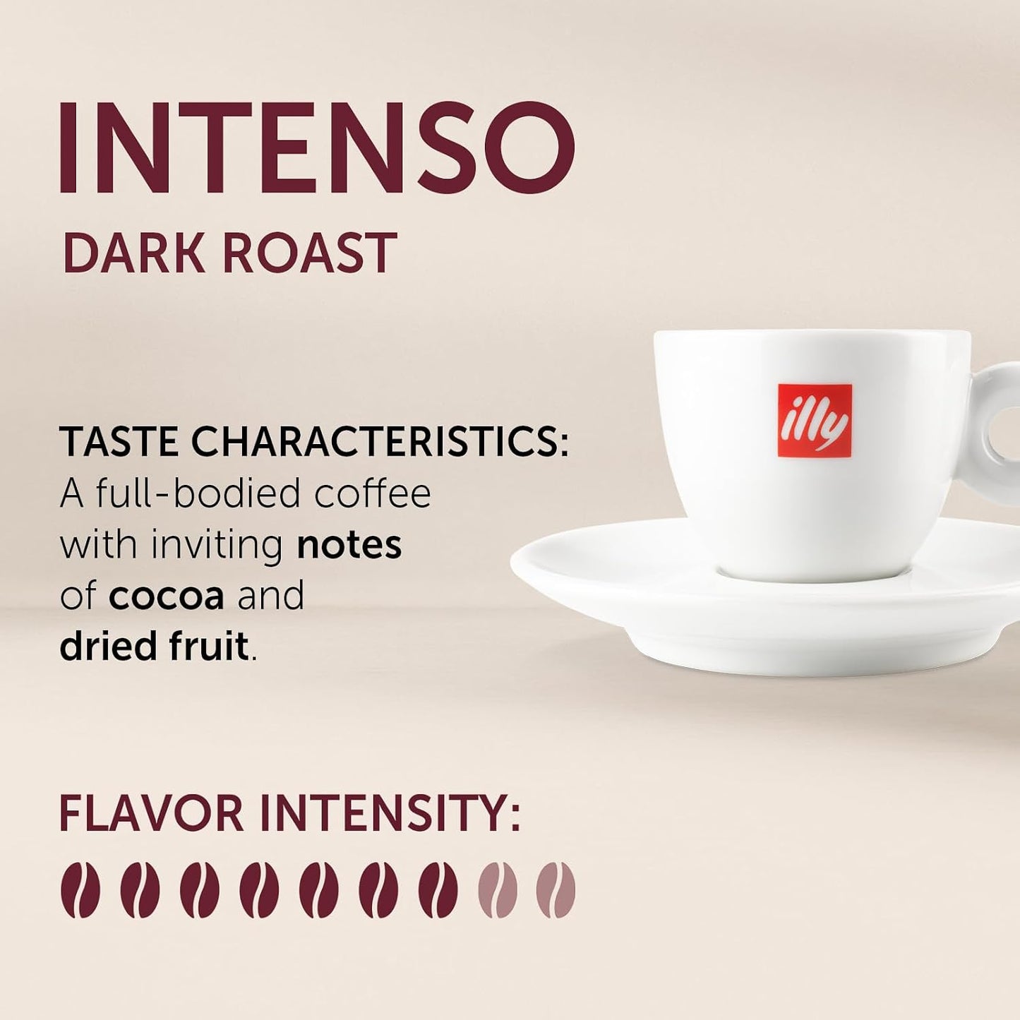 illy Intenso Ground Espresso Coffee, Bold Roast, Intense, Robust and Full Flavored With Notes of Deep Cocoa, 100% Arabica Coffee, No Preservatives, 8.8 Ounce Can (Pack of 1)