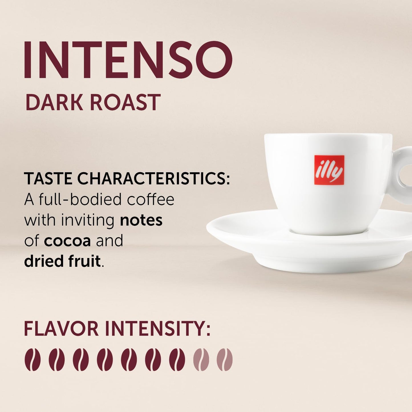 illy Intenso Ground Espresso Coffee, Bold Roast, Intense, Robust and Full Flavored With Notes of Deep Cocoa, 100% Arabica Coffee, No Preservatives, 8.8 Ounce Can (Pack of 1)