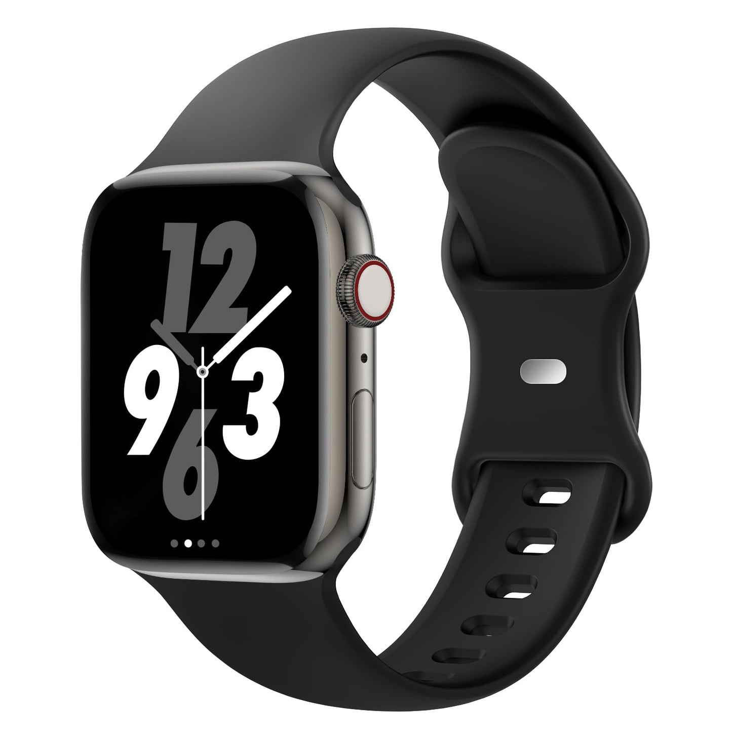 Sport Band Compatible with Apple Watch 38mm 40mm 41mm 42mm 44mm 45mm 46mm 49mm, Replacement Soft Silicone Strap Wristbands for iWatch Series 11/10/9/8/7/6/5/4/3/2/1 Ultra SE Women Men, Space Gray