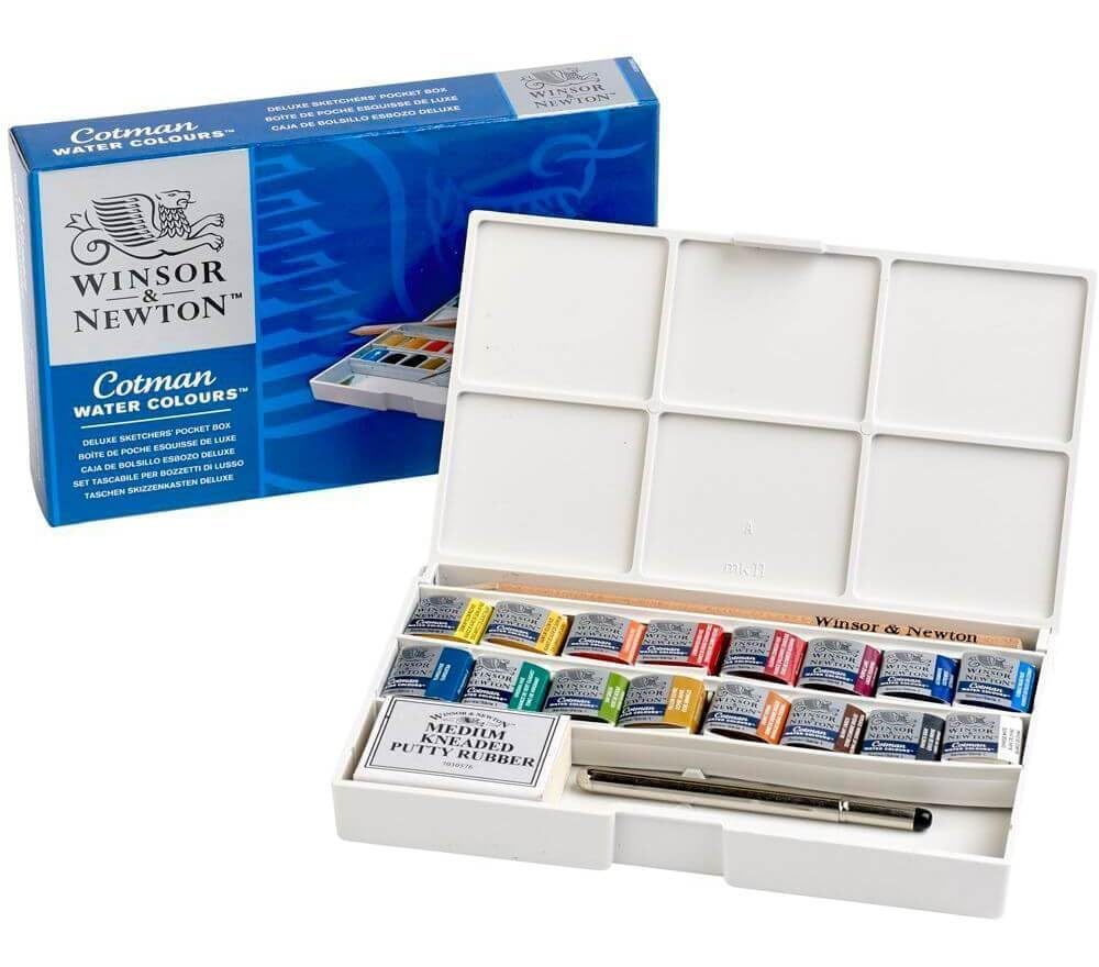 Winsor & Newton Cotman Watercolor Paint Set, Sketchers' Pocket Set