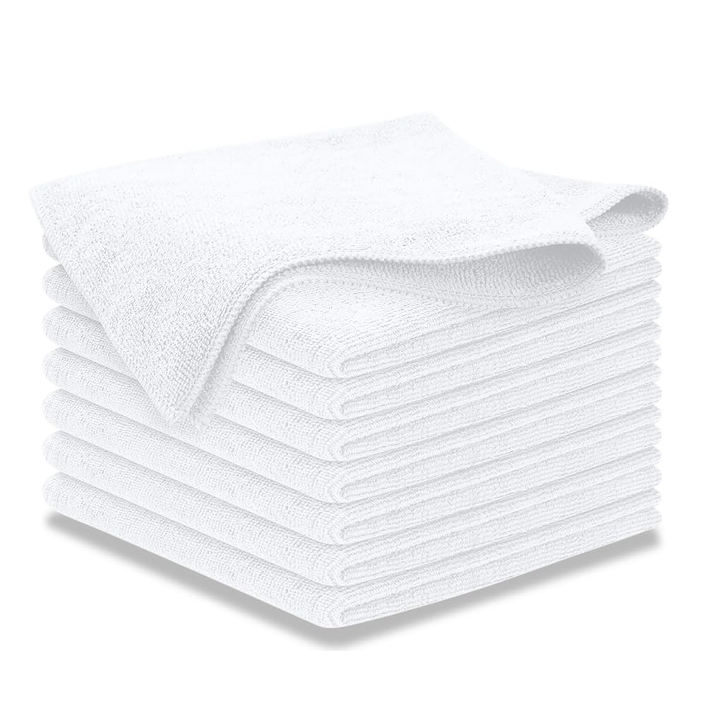 USANOOKS Microfiber Cleaning Cloth Grey - 12 Pcs (12.5"x12.5") - High Performance - 1200 Washes, Ultra Absorbent Microfiber Towel Weave Grime & Liquid for Streak-Free Mirror Shine - Car Washing Cloth