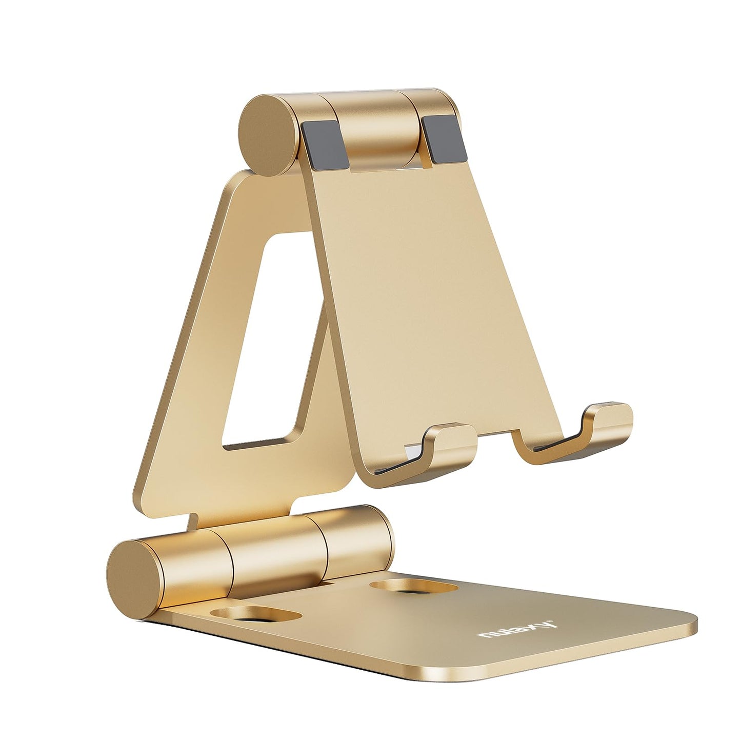 Nulaxy Full Aluminum Dual Folding Cell Phone Stand for Desk, Black