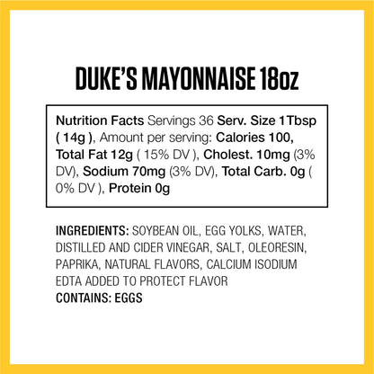Duke’s Real Mayonnaise Jar – Original Smooth & Creamy Taste, 48 Ounce (Pack of 1)