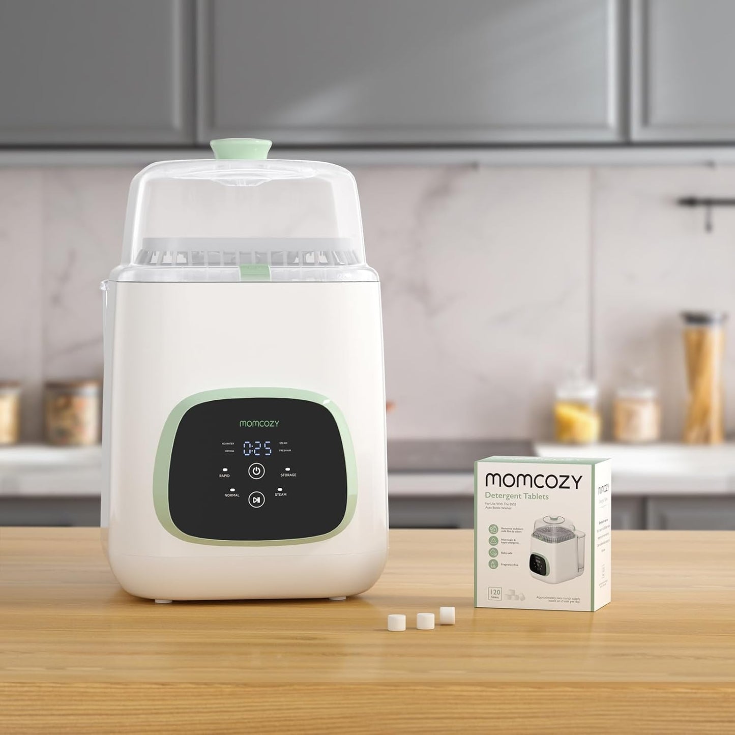 Momcozy Official Detergent Tablets for Momcozy Bottle Washers, 120 Tablets