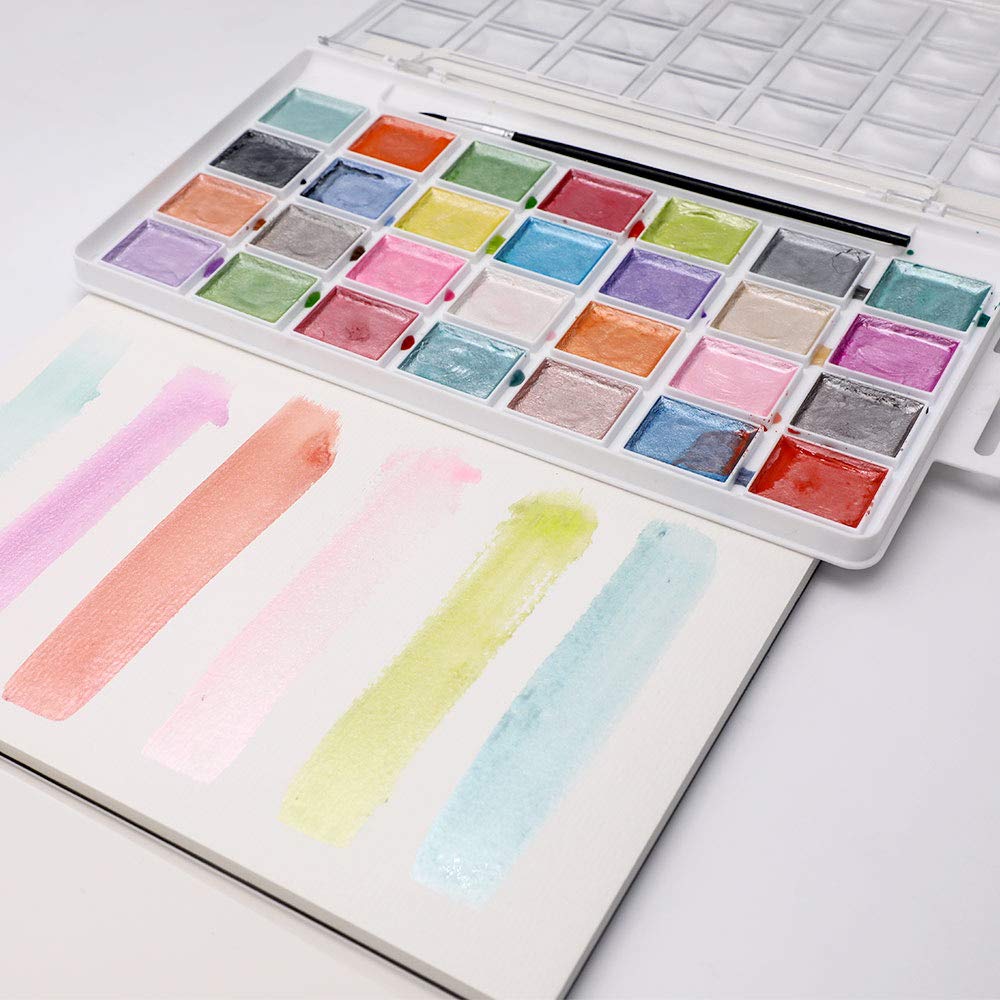 Artecho 48 Colors Watercolor Paint Set, 3 Brushes