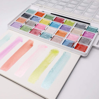 Artecho 48 Colors Watercolor Paint Set, 3 Brushes