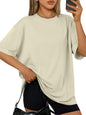 Trendy Queen Womens Oversized T-Shirts Short Sleeve Crew Neck Summer Tops