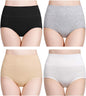 wirarpa Women's Cotton Underwear High Waisted Ladies Panties Full Coverage Briefs 4 Pack (Regular & Plus Size)