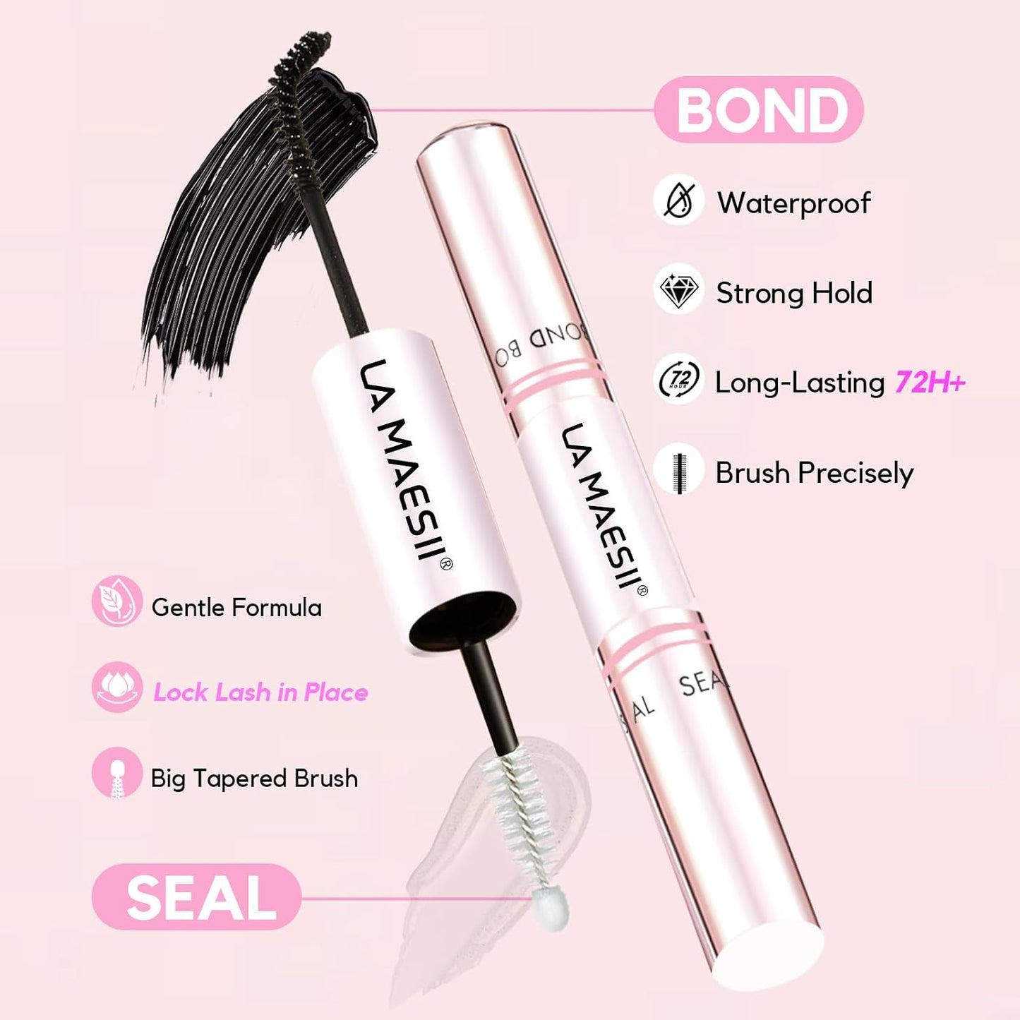 LA MAESII Lash Bond&Seal Remover Kit 3 in 1,Lash Cluster Glue Waterproof