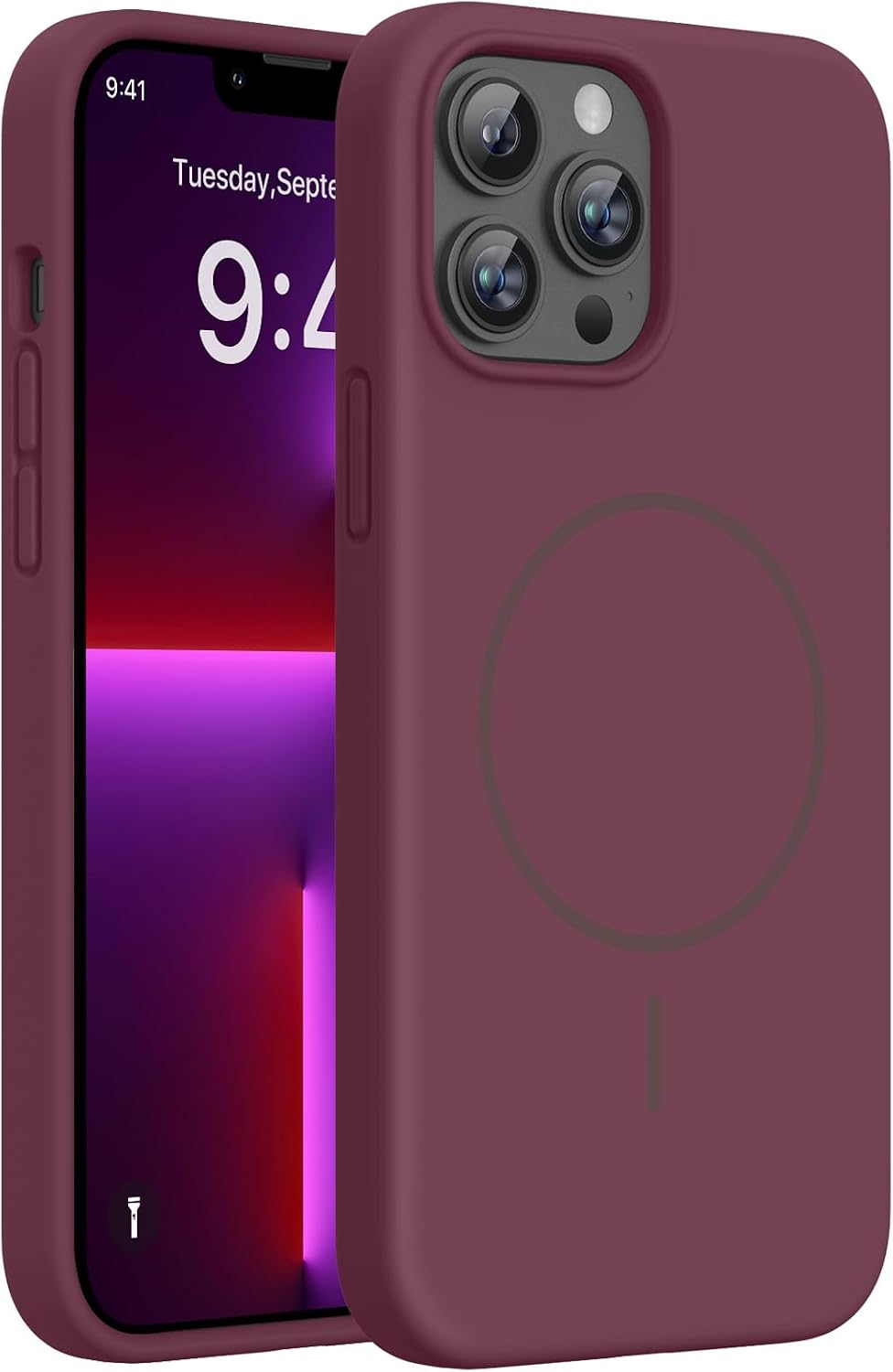 Miracase Magnetic for iPhone 16 Pro Case, Silicone, Black
