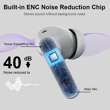 Wireless Earbuds, Bluetooth 5.4 Headphones Bass Stereo/Clear Calls, Black