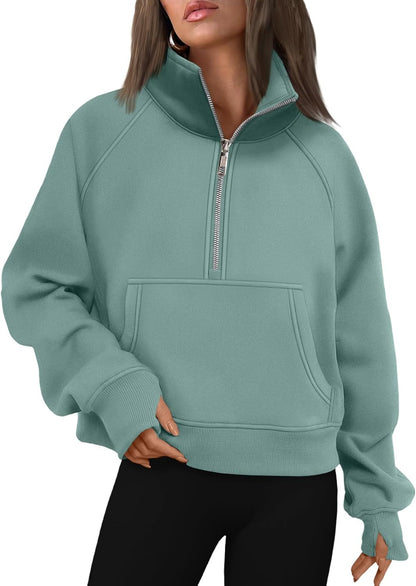 AUTOMET Womens Sweatshirts Half Zip Fleece Pullover Fall Outfits