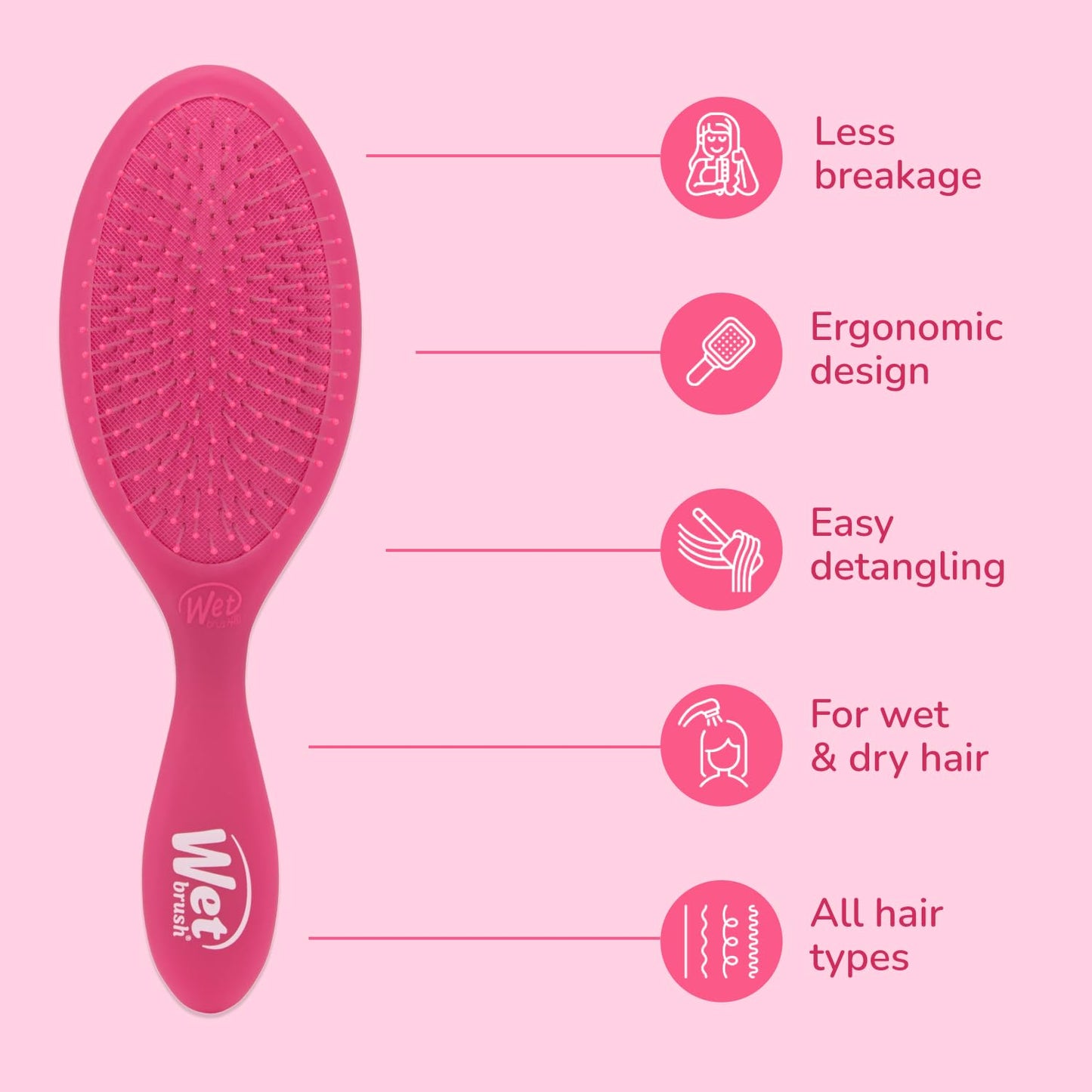 Wet Brush Original Detangler Hair Brush, Sky, For All Hair Textures