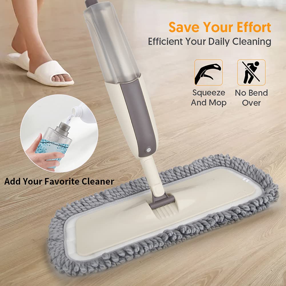 Spray Wet Mops for Floor Cleaning: Hardwood Floor Mop Refillable Dust Mop