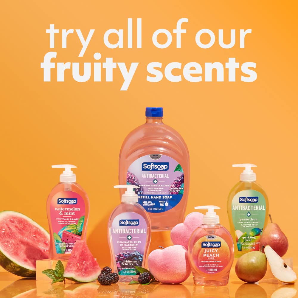 Softsoap Antibacterial Liquid Hand Soap, White Tea & Berry Scent, 50 fl oz