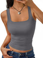 Trendy Queen Women's Double Lined Square Neck Tank Top