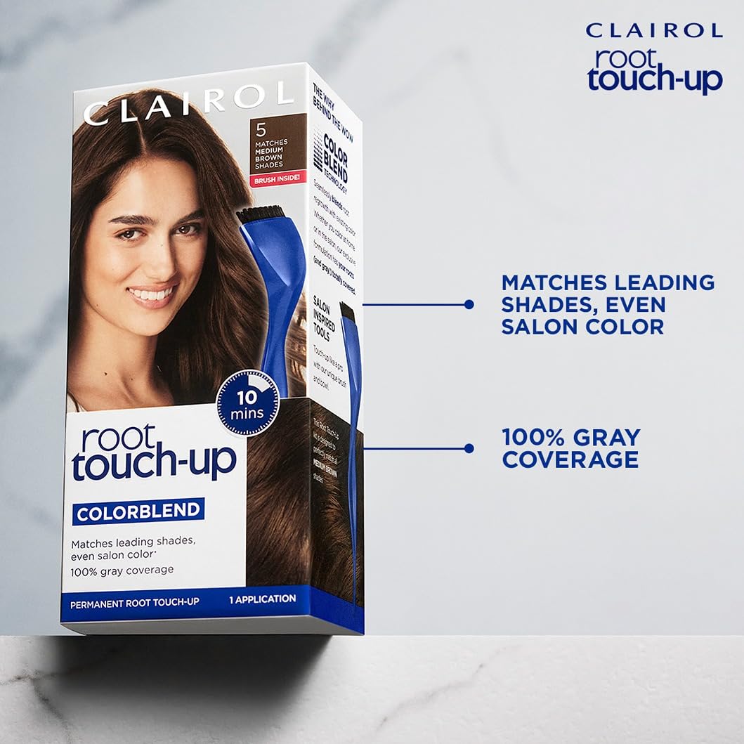 Clairol Root Touch Up Permanent Hair Dye, 5 Medium Brown, Pack of 1