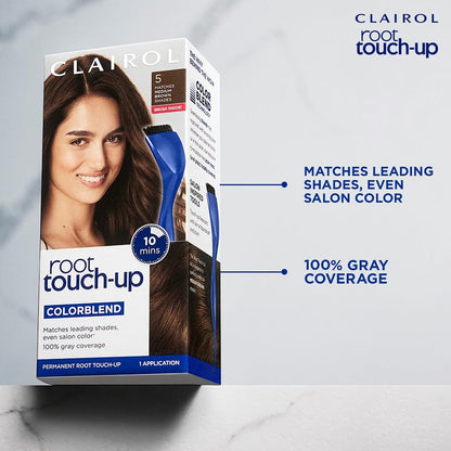Clairol Root Touch Up Permanent Hair Dye, 5 Medium Brown, Pack of 1