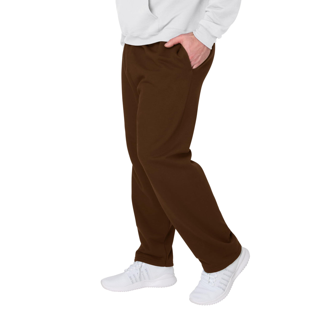 Hanes Men's EcoSmart Sweatpants, Athletic Lounge Pants with Pockets, Open Hem Bottom, Fleece Pants