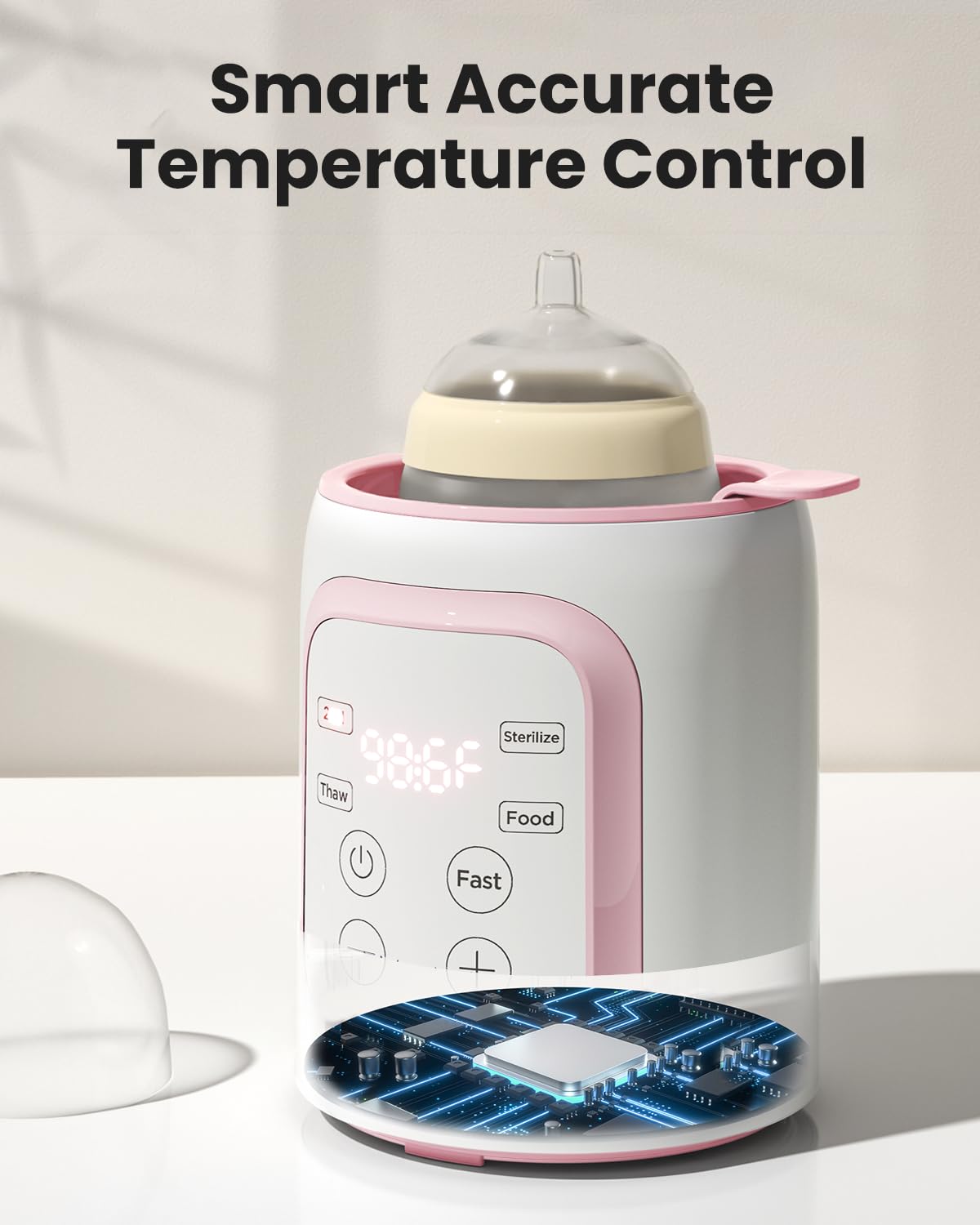 Grownsy 8-in-1 OG Fast Bottle Warmer with Timer, Gray