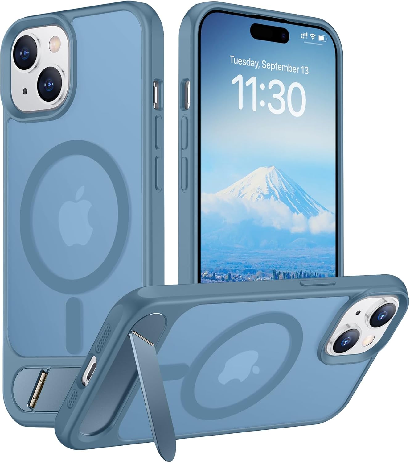 Magnetic Compatible with iPhone 14 Pro Max Case, [Built-in Invisible Kickstand][Compatible with MagSafe] [Military Grade Shockproof] Slim Translucent Matte Phone Case for iPhone 14 Pro Max 6.7"