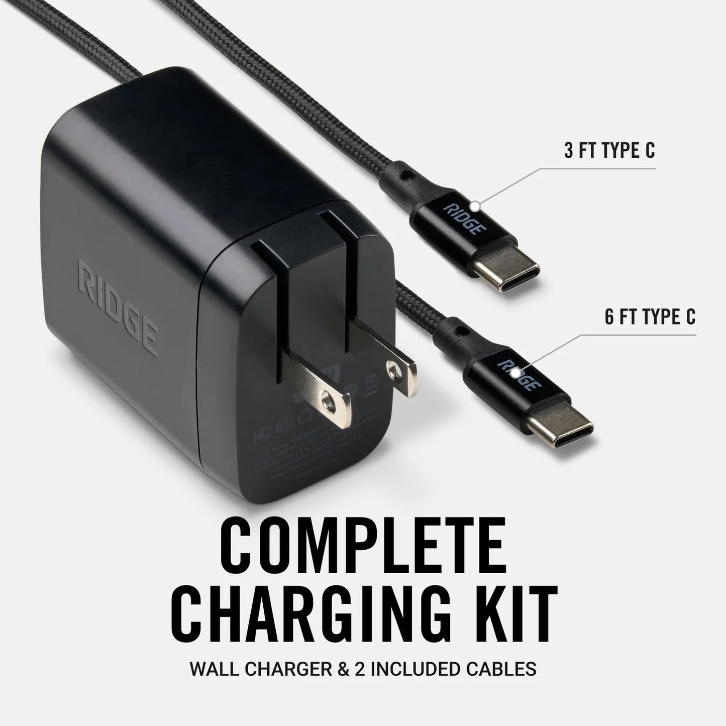 Ridge 20W Magnetic Power Bank Battery Pack 10,000mAh - Fast Charging, Compatible with MagSafe - Portable Charger Flight-Safe Travel Powerbank - Built-in Cables & Magnetic Attachment (Matte Black)