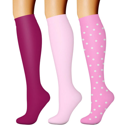 CHARMKING Compression Socks for Women & Men Circulation (3 Pairs) 15-20 mmHg is Best Support for Athletic Running Cycling