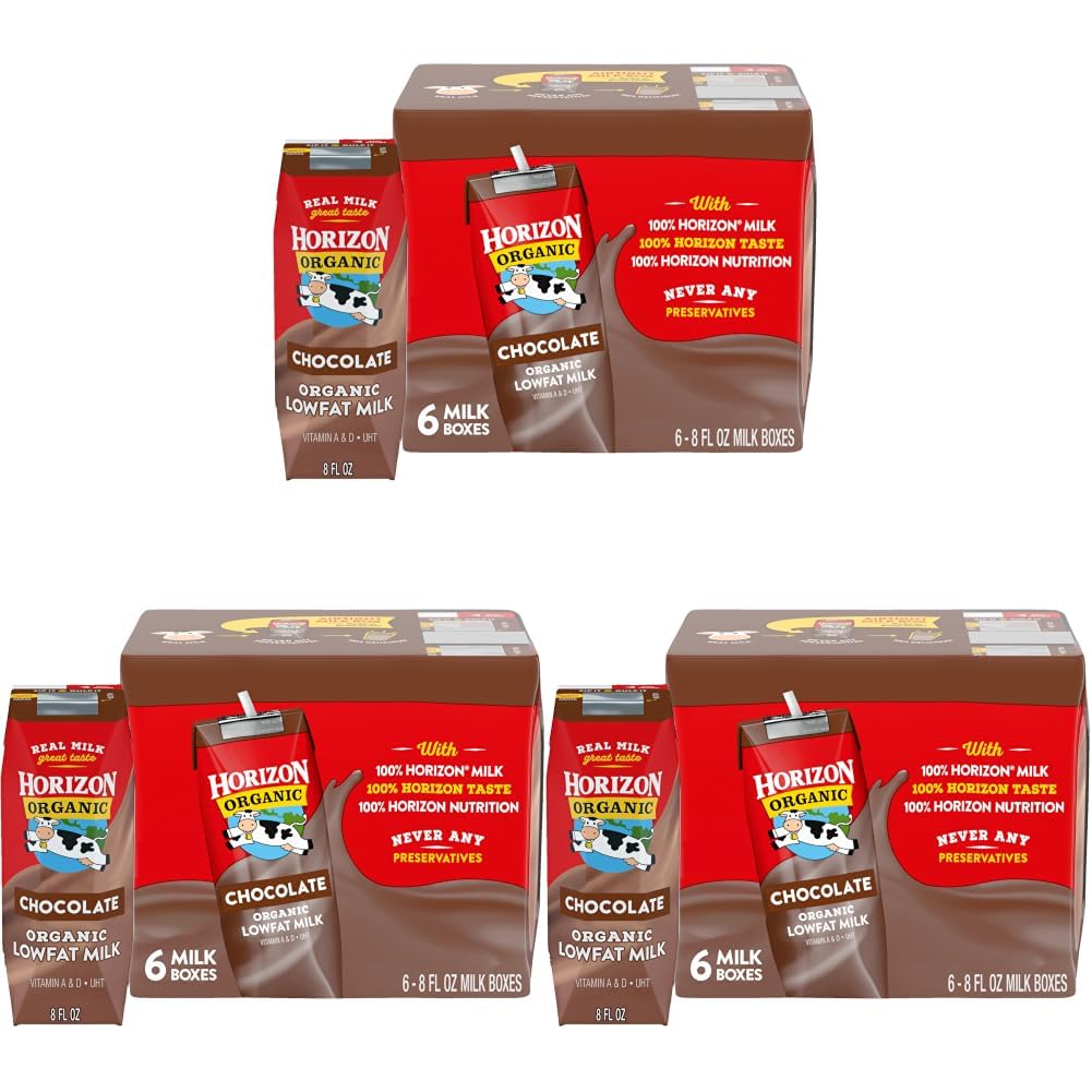 Horizon Organic Shelf Stable Whole Milk Boxes, Pack of 18-8g Protein per Serving