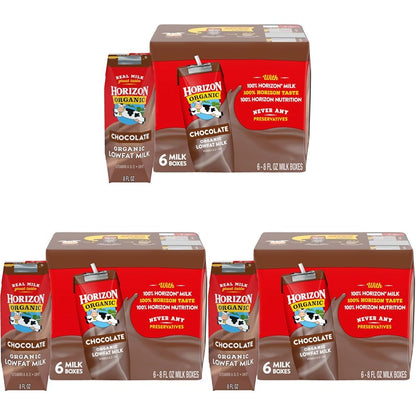 Horizon Organic Shelf Stable Whole Milk Boxes, Pack of 18-8g Protein per Serving