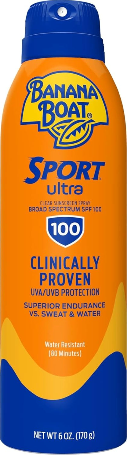 Banana Boat Sport SPF 50 Sunscreen Spray, 6 oz (2 Pack)