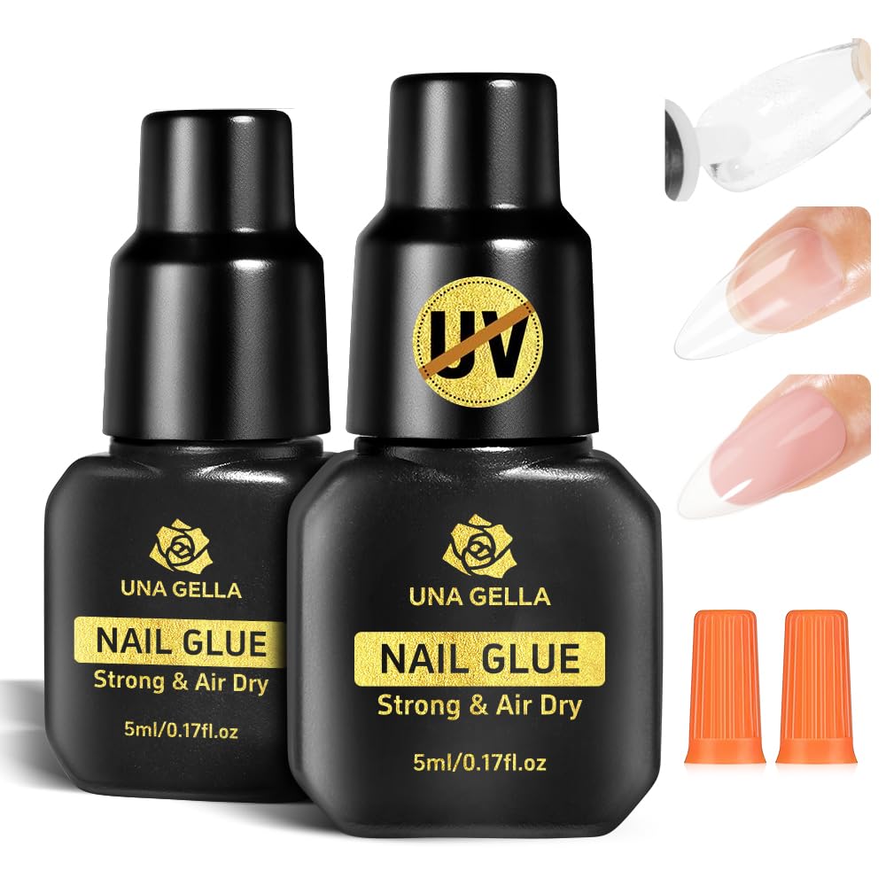 UNA GELLA 9 in 1 Gel Nail Glue U V Super Hold for Gel Nails Tips 10ml