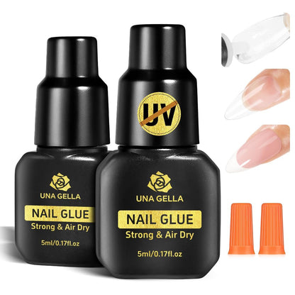 UNA GELLA 9 in 1 Gel Nail Glue U V Super Hold for Gel Nails Tips 10ml