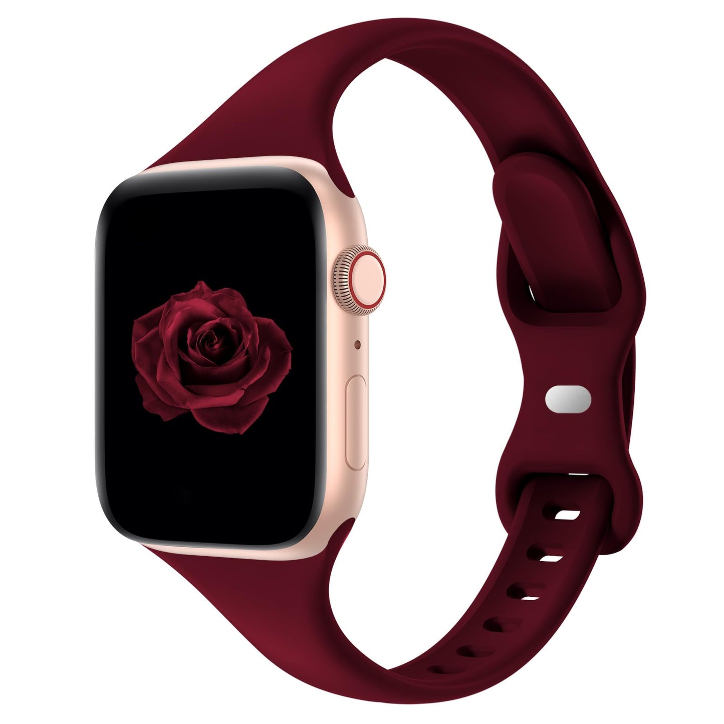 Thin Slim Band Compatible with Apple Watch 38mm 40mm 41mm 42mm 44mm 45mm 46mm 49mm, Replacement Silicone Sport Strap for iWatch Series 11/10/9/8/7/6/5/4/3/2/1 Ultra SE Women Men, Light Blush