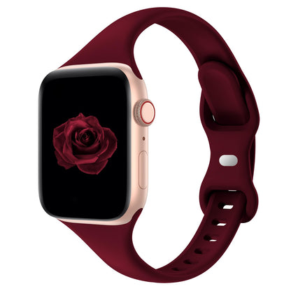 Thin Slim Band Compatible with Apple Watch 38mm 40mm 41mm 42mm 44mm 45mm 46mm 49mm, Replacement Silicone Sport Strap for iWatch Series 11/10/9/8/7/6/5/4/3/2/1 Ultra SE Women Men, Light Blush