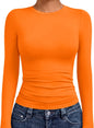 AUTOMET Womens Crew Neck Long Sleeve Shirts Compression Underscrubs Tops