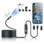 Kinpthy Endoscope Camera with Light,1920P HD Borescope Tools with 8 Adjustable LED Lights, Endoscope with Semi-Rigid Snake Camera, Inspection Borescope for iOS and Android-16.4ft Single Lens