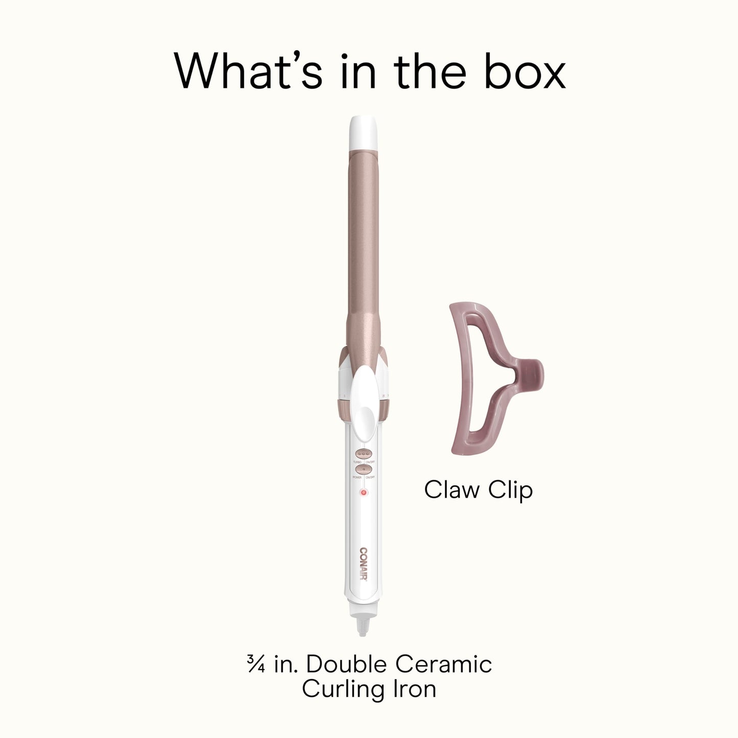 Conair Curling Iron, Double Ceramic, 1" Barrel, White/Rose Gold