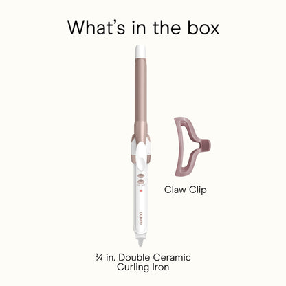 Conair Curling Iron, Double Ceramic, 1" Barrel, White/Rose Gold