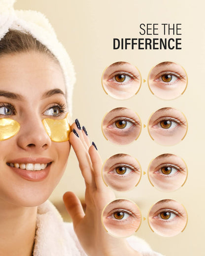 Maskiss 24k Gold Under Eye Patches (50 Pairs), eye mask, Collagen Skin Care Products, Eye Patches for Puffy Eyes, eye masks for dark circles and puffiness