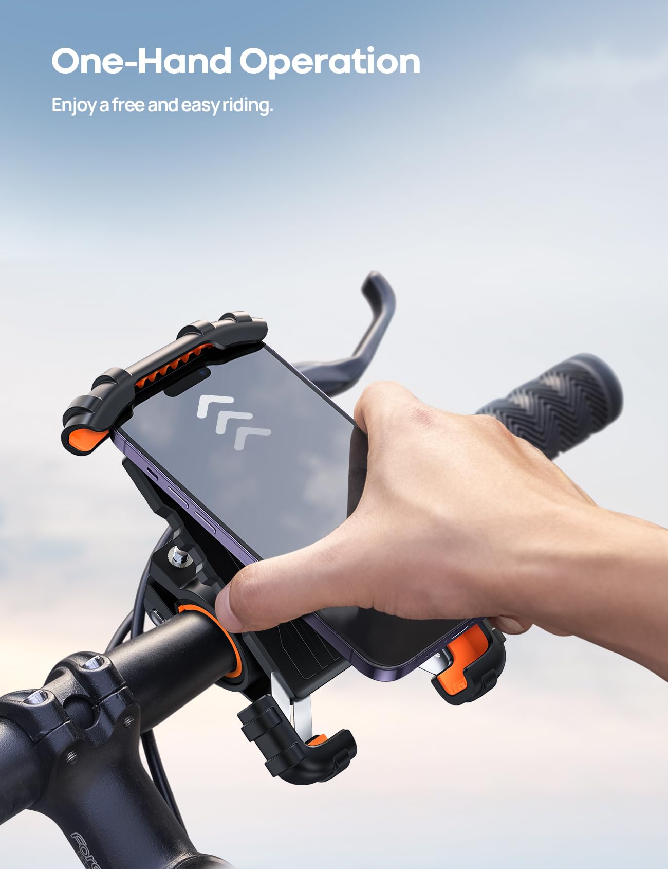 Lamicall Bike Phone Holder Motorcycle Mount - One-Hand Operation, Lockable