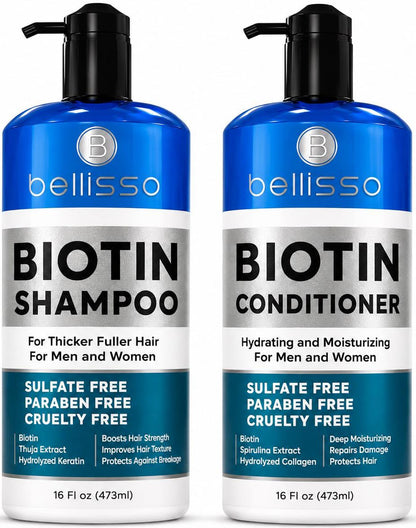Caffeine Shampoo and Conditioner Set - Volumizing Products for Women and Men - Thickening, Volume Boosting Formula for Thinning and Fine Hair - Sulfate Free, No Parabens - Hydrating, Salon Grade