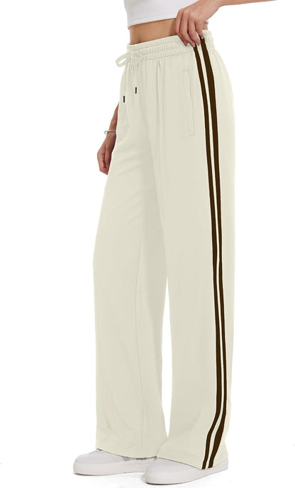 Tapata Women's 26/28/30/32/34/36 Inseam Track Pants Loose Straight Leg Jogging Sweatpants Warm-Up Sports Athletic Running