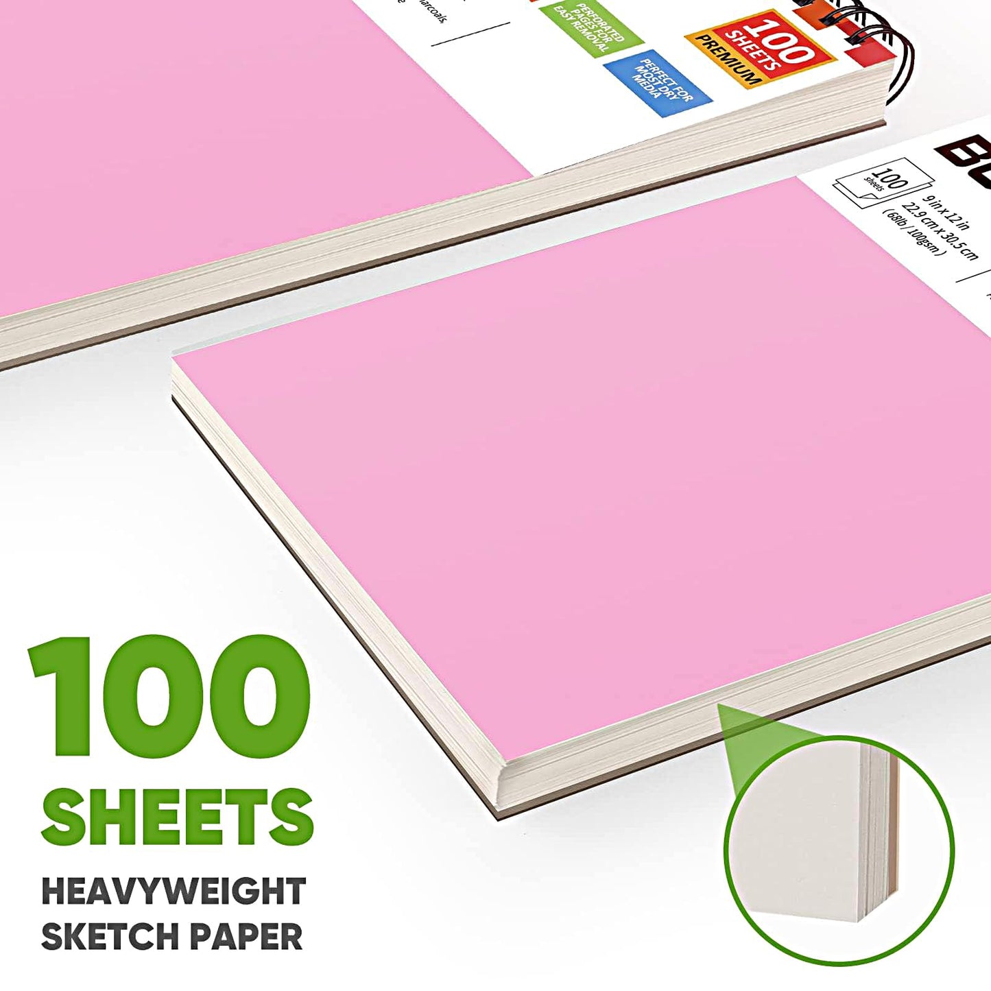 Soucolor Sketch Book 9" x 12", 100 Sheets Kids Art Sketchbook Drawing Pad