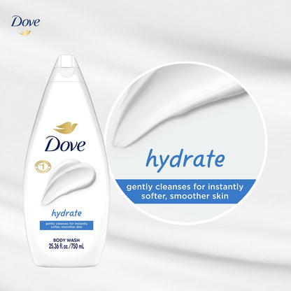 Dove Sensitive Skin Body Wash, 24hr Lotion-Soft Skin, 30.6 oz