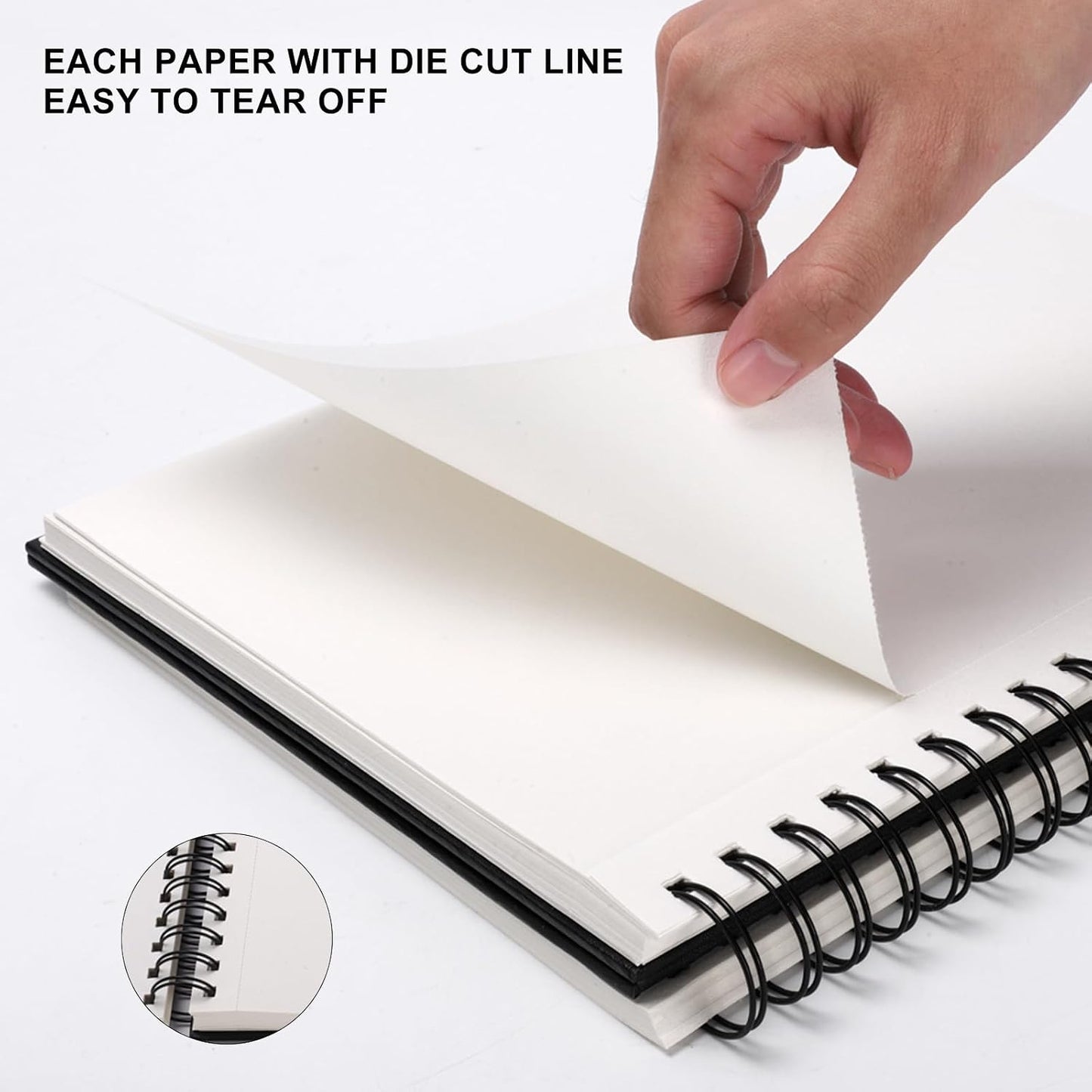 Hardbound Sketch Book, Spiral Bound, 8.5x11 inches