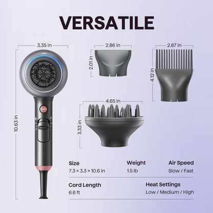 Wavytalk Blown Away Ionic Hair Dryer with Diffuser for Curly Hair