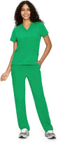 COZYFIT Scrubs for Women Set - V-Neck & Straight Leg Pants with 9 Pockets